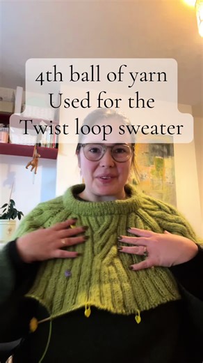 Update 4 after using the 4th ball of yarn for the twist loop sweater by other loops 🥰🥰 the math worked out in the end and I’m a geniouse 🤣 #knitting #knittok #update @wooldecanted