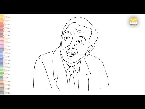 Walt Disney drawing easy 02 | How to draw Walt Disney step by step | Outline drawings | art janag