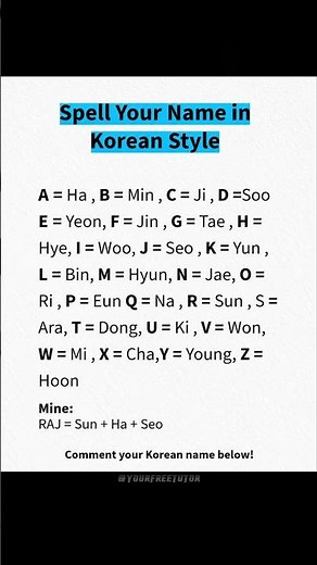 Spell Your Name in Korean 🇰🇷 | Find Your Korean-Style Name!