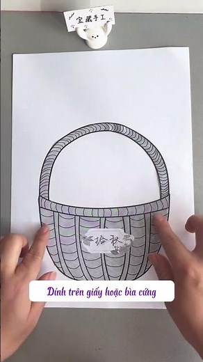 Make a simple flower basket from paper and leaves #handmade #craft