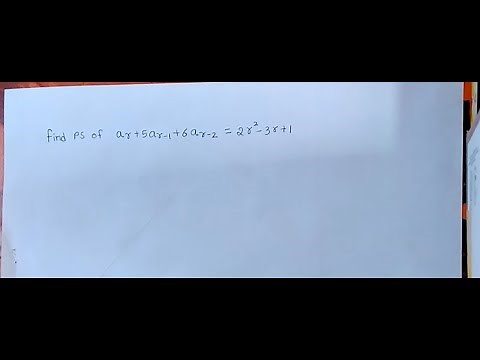 recurrence relation~particular solution~example solved ar+5a(r-1)+6a(r-2)=2r2-3r+1