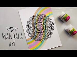 Colorful mandala art for beginners ˚.🌈⋆✨ | easy mandala art | mandala art for beginners 😍