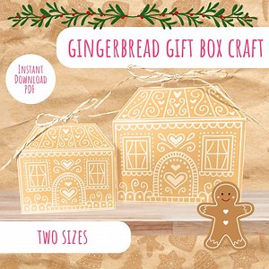Printable Paper Gingerbread House Gift Box - Etsy