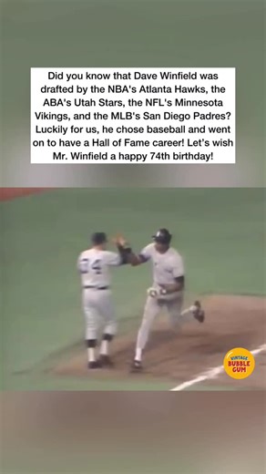 Vintage Bubble Gum on Instagram: "Dave Winfield might be the most talented athlete in professional sports history. Before becoming a 12-time MLB All-Star, seven-time Gold Glove Award winner, and a six-time Silver Slugger, Winfield was drafted by the NBA’s Atlanta Hawks, ABA’s Utah Stars, NFL’s Minnesota Vikings, and the MLB’s San Diego Padres. Even more impressive, the Padres selected the future Hall of Fame outfielder as a pitcher, adding to the long list of Winfield’s athletic skills. Ultimate