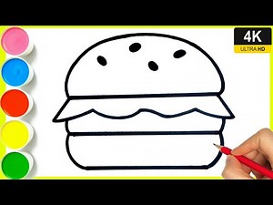 how to draw burger A Burger || Burger drawing || easy step by step hamburger drawing || By Arya