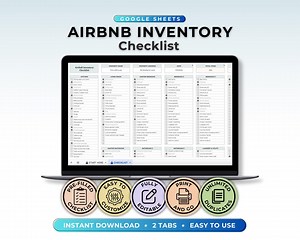 Airbnb Inventory Checklist Template Google Sheets Vacation Rental Spreadsheet List Property Management Checklist Rental Property Spreadsheet - Etsy