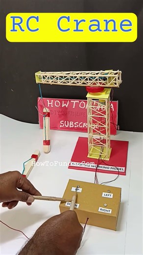 rc crane working model for science project exhibition - diy - inspire award project - howtofunda