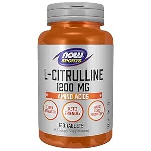 NOW Foods Sports Nutrition, L-Citrulline, Extra Strength 1,200 mg, Amino Acid, 120 Tablets
