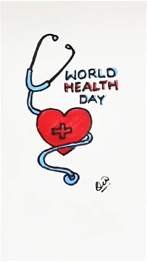 World Health Day Drawing Easy | health day drawing easy | Health Poster Kaise Banaye #shorts