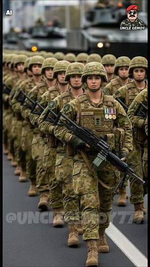 Australian Army Parade Featuring a Gorgeous Machine Gunner