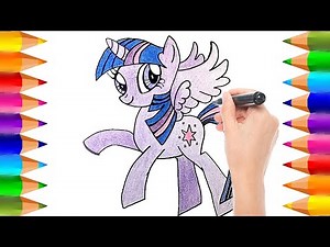How to Draw and Color Twilight Sparkle | Drawings for Kids