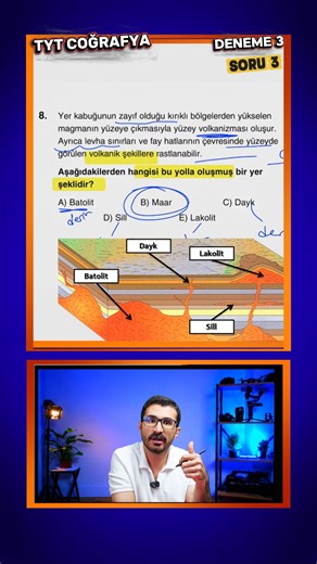 Derinlik Volkanizması | Deneme 3 | SORU 3 #coğrafya #yks #ykstavsiye #cihathocacografya #tyt #ayt