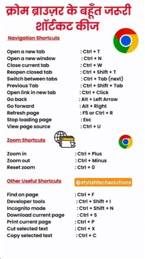 Chrome Browser की सबसे जरूरी Shortcut Keys 🔥 | Computer Tips & Tricks #shorts