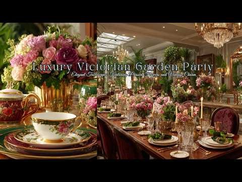Luxury Victorian Garden Party: Elegant Tablescapes Featuring Pressed Flowers and Vintage Charm
