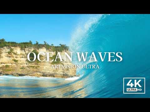 Slow Motion Ocean Waves in 4K – 3 Hours of Calming Sea for Relaxation & Meditation