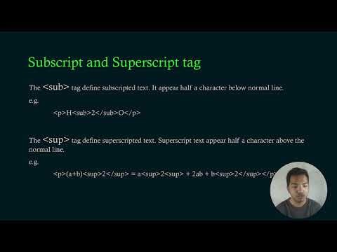 Superscript and Subscript Tag in HTML #youtube #video #coding #html #programming