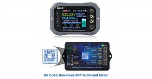 0-120V 100A DC Voltmeter Coulometer Charge-Discharge Multi Meter, Mobile Phone APP Control LCD Battery Monitor Volt Amp Temp Power Capacity Timing Monitor