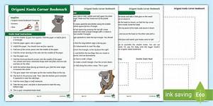 Origami Koala Bookmark Craft