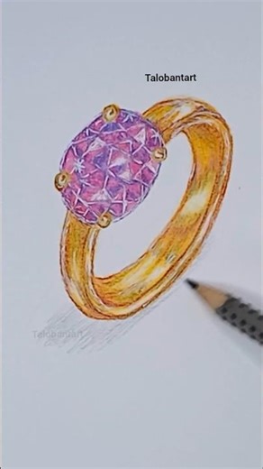 drawing a realistic ring step by step ✨️#art #drawing #prismacolorpencils #artists