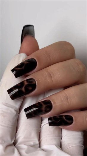 Cat Eye Zebra Nails Tutorial — Chunky Fall Nail Inspo