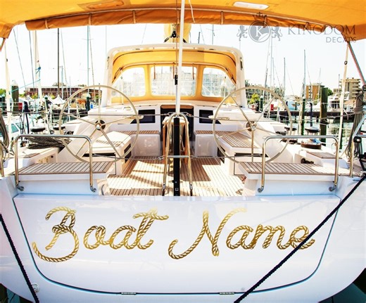 Custom Boat Name Decal: Rope Style Marine Sticker - Etsy