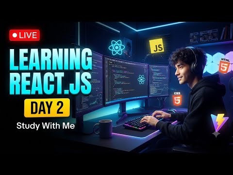 🔴 LIVE | Learning React.js from Scratch 🚀 | Day 2 | Study With Me | Code Along