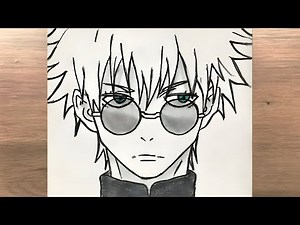 Glasses Gojo Drawing Step-by-Step | Anime Drawing | Jujutsu Kaisen