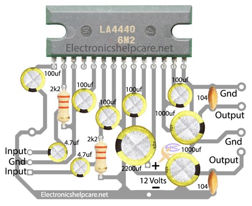 Audio amplifier using LA4440 - Electronics Help Care