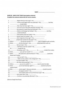 SIMPLE PAST TENSE _interrogative form