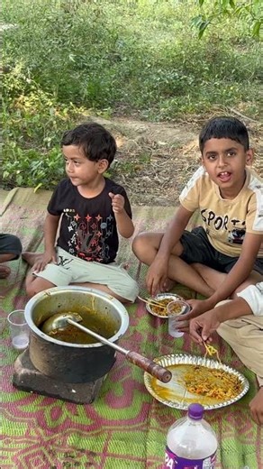 Little chef eating maggie in village style/ like 👍 share subscribe full video on YouTube