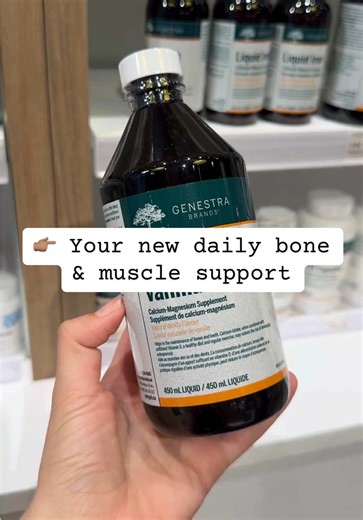 Bone muscle support made easy ✨ @Genestra Brands Canada Cal Mag Vanilla Liquid delivers calcium and magnesium in a smooth, great-tasting liquid to support bones, muscles, and the nervous system. 💪🏾 📍Find it at your local Healthy Planet & Online! #healthylifestyle #dailysupplements #magnesium #themoreyouknow #canada