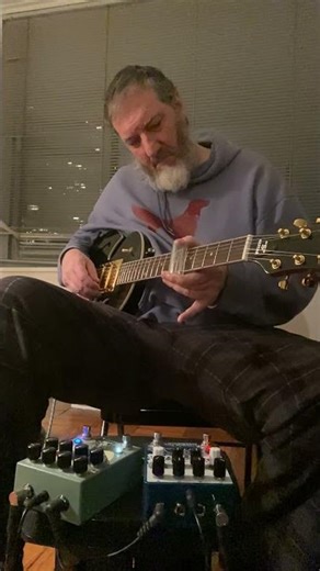 Relaxing slide guitar improv over ambient chords with soundscape #guitar #relaxingsounds #shorts