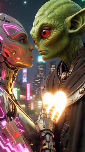 “Alien x Robot Girl 💋 – A Love Beyond Circuits and Stars”
