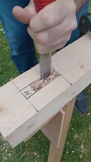 Fence Post Mortice and Tenon BY HAND #diywoodworking