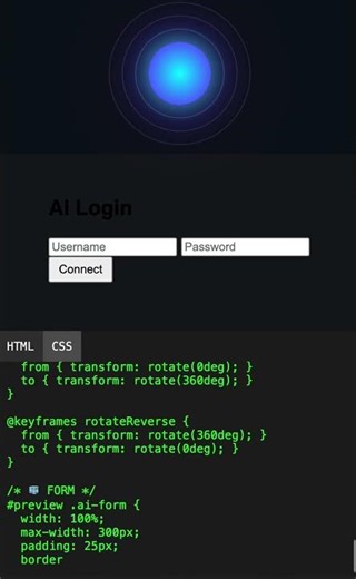 AI Orb Login Form CSS Shorts ASMR | Satisfying Coding Animation