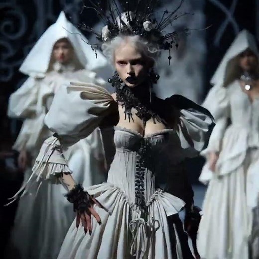 Corset Couture: 17th–18th Century Inspired Runway Fashion with Dramatic Puffed Shoulders