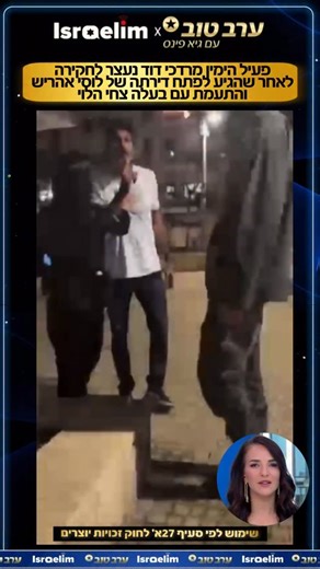⁨פעיל הימין מרדכי דוד נעצר לחקירה לאחר שהגיע לפתח דירתה של לוסי אהריש והתעמת עם בעלה צחי הלוי⁩ | גיא פינס