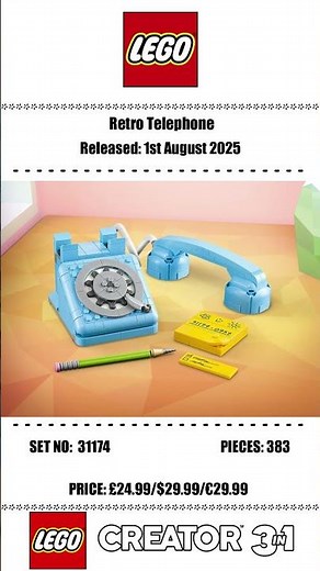 LEGO Creator 31174 – Retro Telephone! ☎️ Vintage 3 in 1 Set
