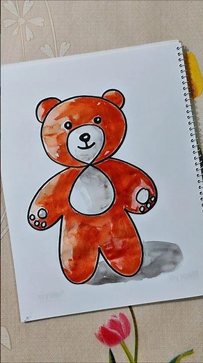 how to draw a teddy bear very easily #drawing #ytshorts #art