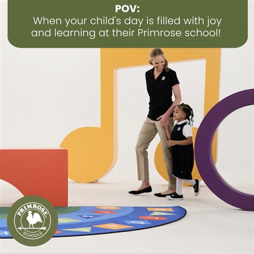 Through child-initiated play and intentional instruction from teachers, we turn your child’s day into an adventure filled with fun and learning. ​ ​Like when our Harmony & Heart® music introduces patterns and rhythms to lay the foundation for math skills. Or when our Primrose Friends puppets join in on lessons — like bringing story time to life — to support cognitive and character development. That’s our Balanced Learning® approach in action and it’s how we help nurture curiosity 🔍, creativity 