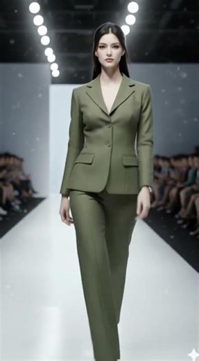 Olive Green Tailored Suit – Sleek Professional Look – Modern Elegance for Work & Runway
