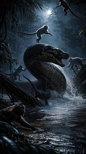 “The Most Terrifying Creature of the Amazon?”🐍#anaconda #giantsnake #amazonrainforest