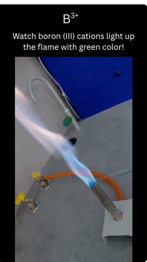 Flame test of boron (III) cations