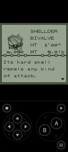 Pokedex Entry No. 090 Shellder | Pokémon Red Version