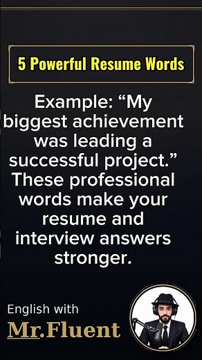 5 Powerful Resume Words #mrfluent #english #speakenglish