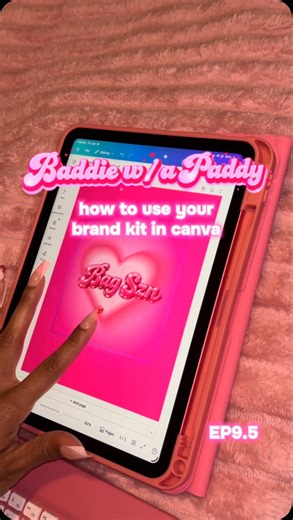 Baddie w/ a Paddy 💖 Episode 9.5: How to use your brand kit in @Canva #pinkipad #ipadgirly #ipadtutorial #canvatips #canvatutorial baddie canva tutorial brand kit pink iPad girly iPad tips
