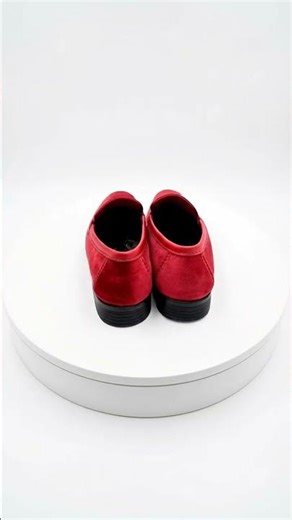 Mens Red Velvet Loafers – Luxury Formal Slip On Dress Shoes Wedding Party Prom Evening Shoes