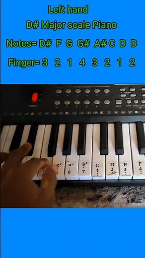 Left Hand D# Major Scale Piano | Easy Finger Positions Tutorial | #shorts #majorscale ll