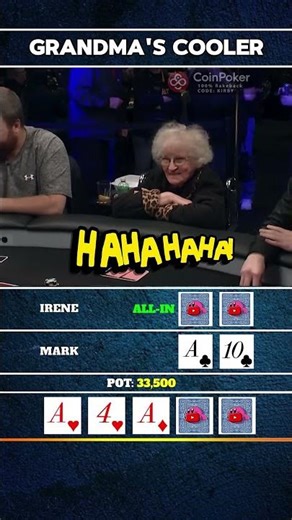 Grandma Goes ALL-IN👵🏼 #pokerface #pokerstrategy