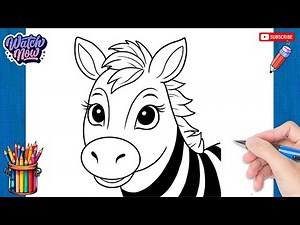 How to draw Zebra - Mammals Drawing